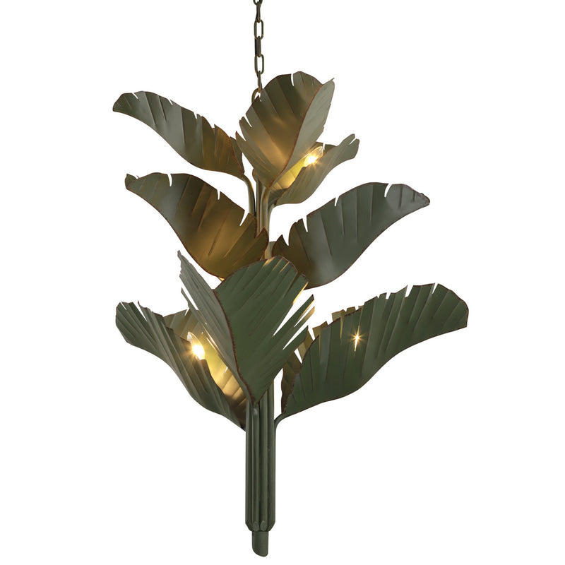 Nine Light Chandelier<br /><span style="color:#4AB0CE;">Entrega: 4-10 dias en USA</span><br /><span style="color:#4AB0CE;font-size:60%;">PREGUNTE POR ENTREGA EN PANAMA</span><br />Collection: Banana Leaf<br />Finish: Banana Leaf