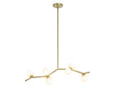 Avenue Lighting - HF4806-WHT - LED Chandelier - Hampton - Brushed Brass With White Glass