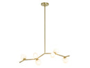Avenue Lighting - HF4806-WHT - LED Chandelier - Hampton - Brushed Brass w/White Glass