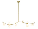 Avenue Lighting - HF4808-WHT - LED Chandelier - Hampton - Brushed Brass w/White Glass