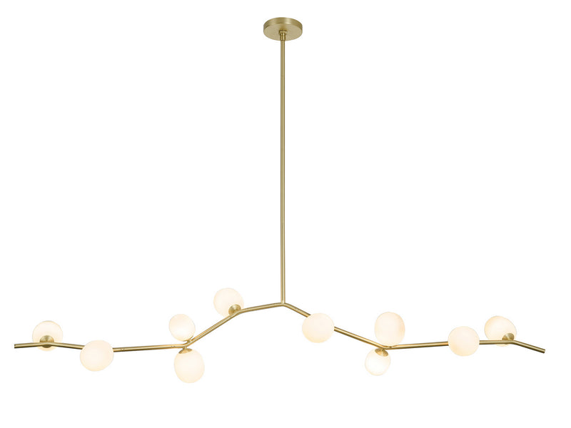 Avenue Lighting - HF4810-WHT - LED Chandelier - Hampton - Brushed Brass w/White Glass