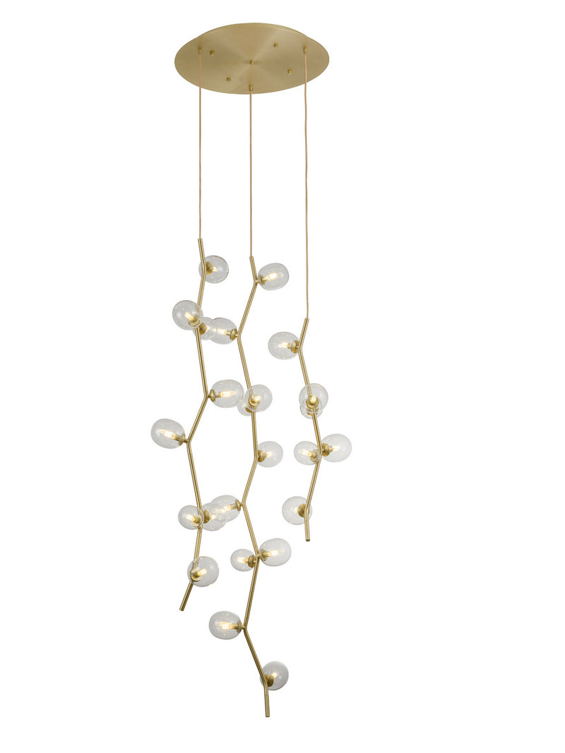 Avenue Lighting - HF4824-CLR - 24 Light Pendant - Hampton - Brushed Brass w/Clear Glass