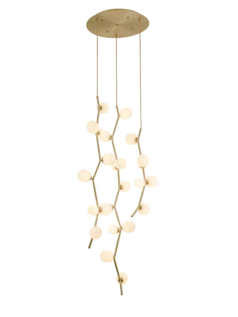 Avenue Lighting - HF4824-WHT - 24 Light Pendant - Hampton - Brushed Brass w/White Glass