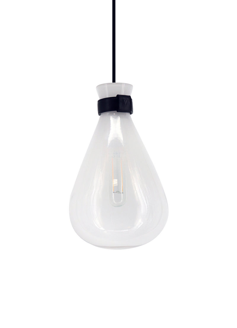 Avenue Lighting - HF8188-WHT - One Light Pendant - Del Mar - White / Clear