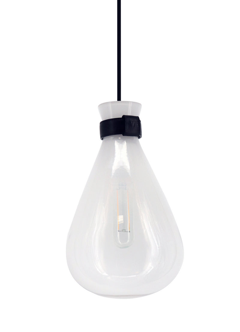 Avenue Lighting - HF8189-WHT - One Light Pendant - Del Mar - White / Clear