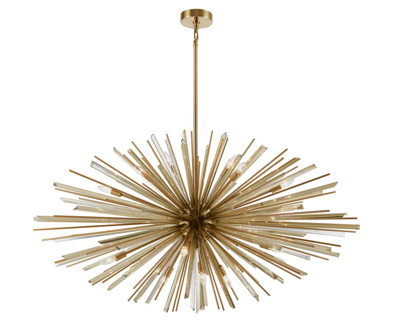 Avenue Lighting - HF8200-AB - 18 Light Chandelier - Palisades Ave. - Aged Brass w/Champagne Glass