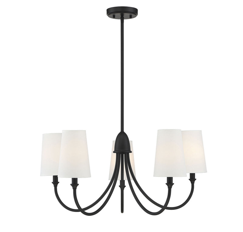 Five Light Chandelier<br /><span style="color:#4AB0CE;">Entrega: 4-10 dias en USA</span><br /><span style="color:#4AB0CE;font-size:60%;">PREGUNTE POR ENTREGA EN PANAMA</span><br />Collection: Cameron<br />Finish: Matte Black