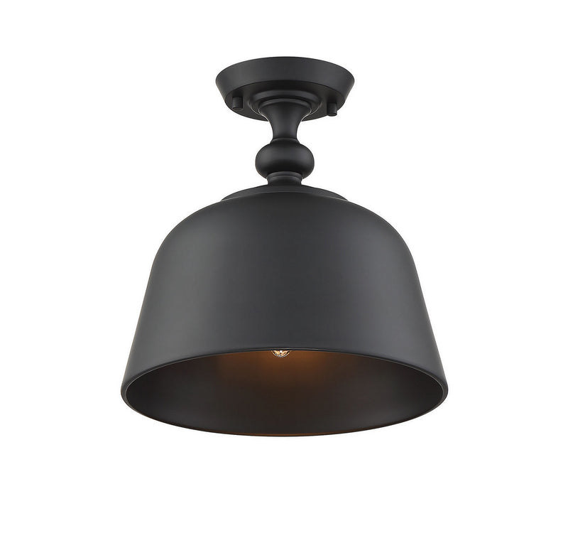 One Light Semi-Flush Mount<br /><span style="color:#4AB0CE;">Entrega: 4-10 dias en USA</span><br /><span style="color:#4AB0CE;font-size:60%;">PREGUNTE POR ENTREGA EN PANAMA</span><br />Collection: Berg<br />Finish: Matte Black