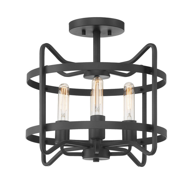Four Light Semi-Flush Mount<br /><span style="color:#4AB0CE;">Entrega: 4-10 dias en USA</span><br /><span style="color:#4AB0CE;font-size:60%;">PREGUNTE POR ENTREGA EN PANAMA</span><br />Collection: Kent<br />Finish: Matte Black
