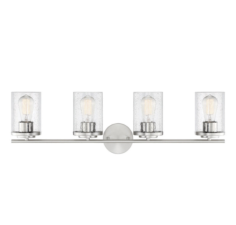 Four Light Bath Bar<br /><span style="color:#4AB0CE;">Entrega: 4-10 dias en USA</span><br /><span style="color:#4AB0CE;font-size:60%;">PREGUNTE POR ENTREGA EN PANAMA</span><br />Collection: Marshall<br />Finish: Polished Chrome