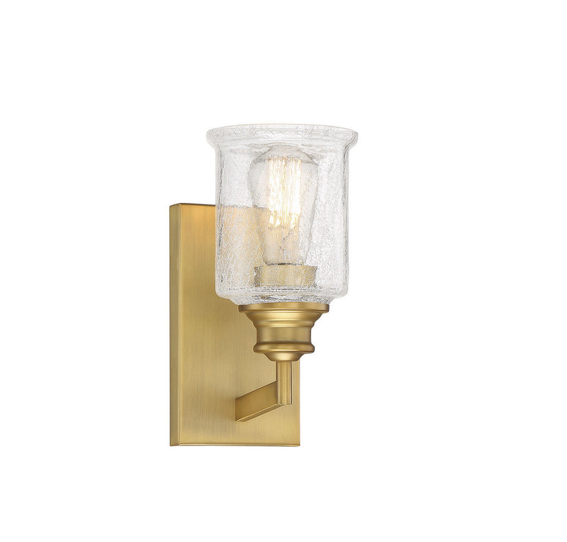 One Light Bath<br /><span style="color:#4AB0CE;">Entrega: 4-10 dias en USA</span><br /><span style="color:#4AB0CE;font-size:60%;">PREGUNTE POR ENTREGA EN PANAMA</span><br />Collection: Hampton<br />Finish: Warm Brass