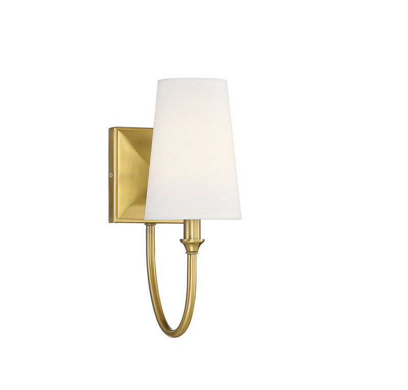 One Light Wall Sconce<br /><span style="color:#4AB0CE;">Entrega: 4-10 dias en USA</span><br /><span style="color:#4AB0CE;font-size:60%;">PREGUNTE POR ENTREGA EN PANAMA</span><br />Collection: Cameron<br />Finish: Warm Brass