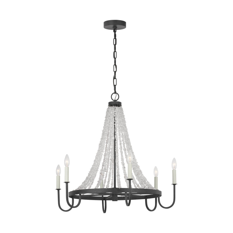 Six Light Chandelier<br /><span style="color:#4AB0CE;">Entrega: 4-10 dias en USA</span><br /><span style="color:#4AB0CE;font-size:60%;">PREGUNTE POR ENTREGA EN PANAMA</span><br />Collection: Leon<br />Finish: Dark Weathered Zinc