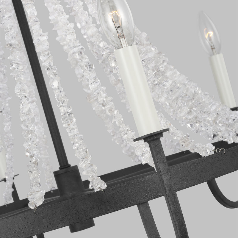 Visual Comfort Studio - AC1066DWZ - Six Light Chandelier - Leon - Dark Weathered Zinc