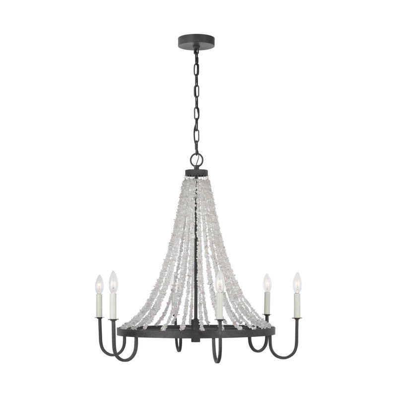 Six Light Chandelier<br /><span style="color:#4AB0CE;">Entrega: 4-10 dias en USA</span><br /><span style="color:#4AB0CE;font-size:60%;">PREGUNTE POR ENTREGA EN PANAMA</span><br />Collection: Leon<br />Finish: Dark Weathered Zinc