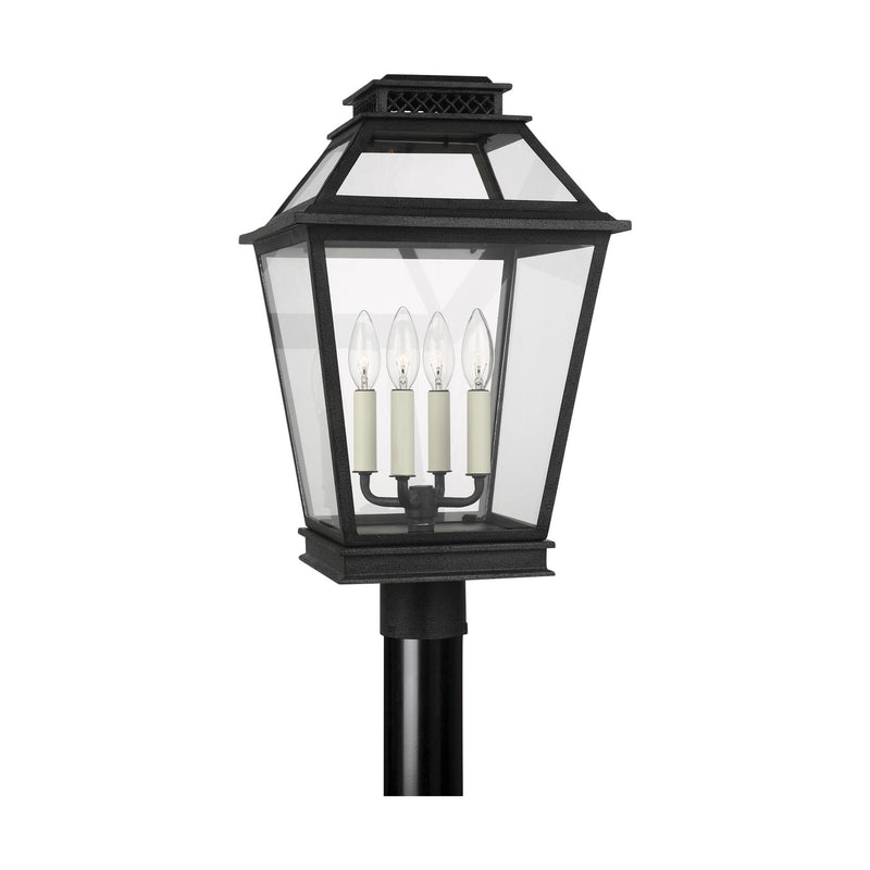 Four Light Post Lantern<br /><span style="color:#4AB0CE;">Entrega: 4-10 dias en USA</span><br /><span style="color:#4AB0CE;font-size:60%;">PREGUNTE POR ENTREGA EN PANAMA</span><br />Collection: Falmouth<br />Finish: Dark Weathered Zinc