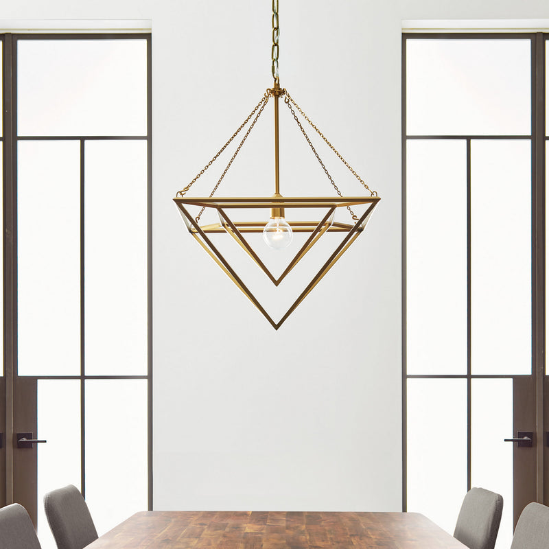 One Light Pendant<br /><span style="color:#4AB0CE;">Entrega: 4-10 dias en USA</span><br /><span style="color:#4AB0CE;font-size:60%;">PREGUNTE POR ENTREGA EN PANAMA</span><br />Collection: Carat<br />Finish: Burnished Brass