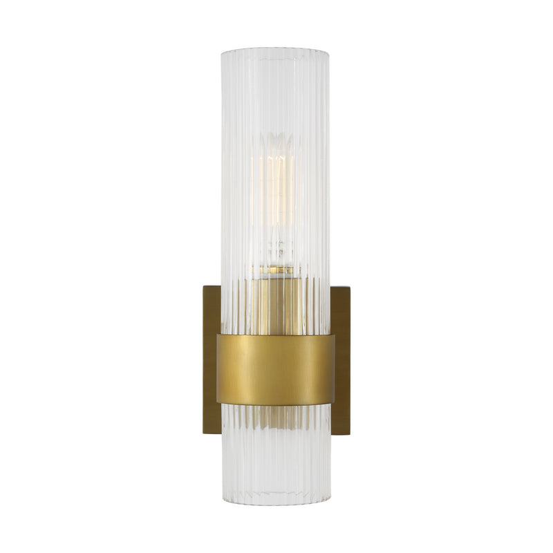 One Light Wall Sconce<br /><span style="color:#4AB0CE;">Entrega: 4-10 dias en USA</span><br /><span style="color:#4AB0CE;font-size:60%;">PREGUNTE POR ENTREGA EN PANAMA</span><br />Collection: Geneva<br />Finish: Burnished Brass