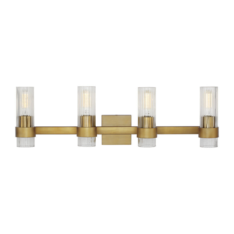 Four Light Vanity<br /><span style="color:#4AB0CE;">Entrega: 4-10 dias en USA</span><br /><span style="color:#4AB0CE;font-size:60%;">PREGUNTE POR ENTREGA EN PANAMA</span><br />Collection: Geneva<br />Finish: Burnished Brass