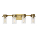 Four Light Vanity<br /><span style="color:#4AB0CE;">Entrega: 4-10 dias en USA</span><br /><span style="color:#4AB0CE;font-size:60%;">PREGUNTE POR ENTREGA EN PANAMA</span><br />Collection: Garrett<br />Finish: Burnished Brass