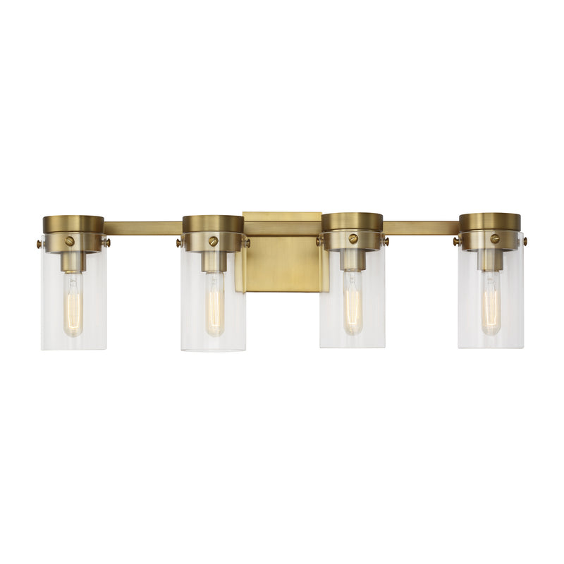 Four Light Vanity<br /><span style="color:#4AB0CE;">Entrega: 10-11 semanas en USA</span><br /><span style="color:#4AB0CE;font-size:60%;">PREGUNTE POR ENTREGA EN PANAMA</span><br />Collection: Garrett<br />Finish: Burnished Brass