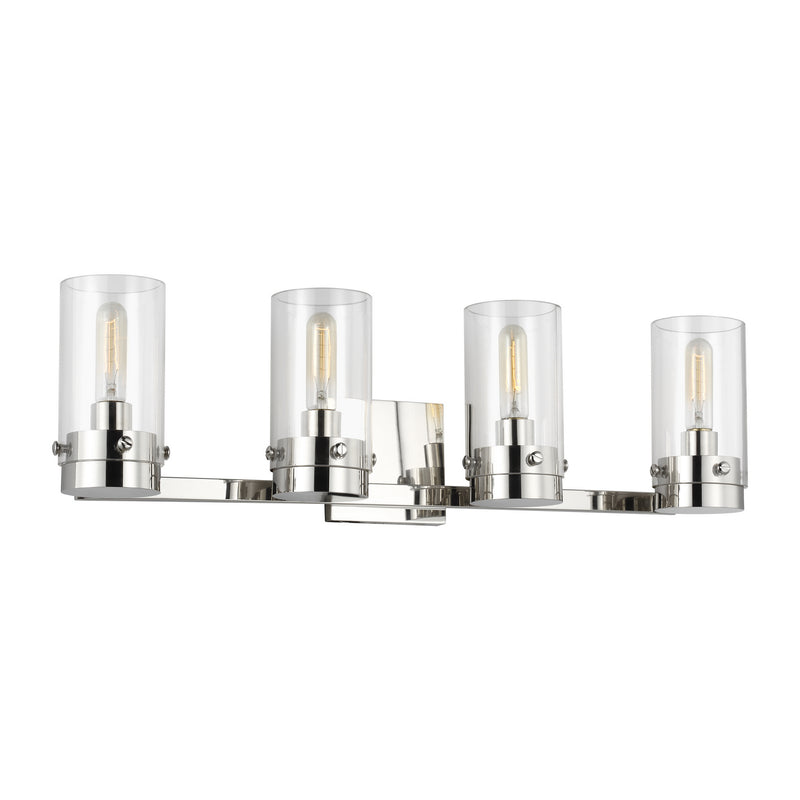 Four Light Vanity<br /><span style="color:#4AB0CE;">Entrega: 4-10 dias en USA</span><br /><span style="color:#4AB0CE;font-size:60%;">PREGUNTE POR ENTREGA EN PANAMA</span><br />Collection: Garrett<br />Finish: Polished Nickel