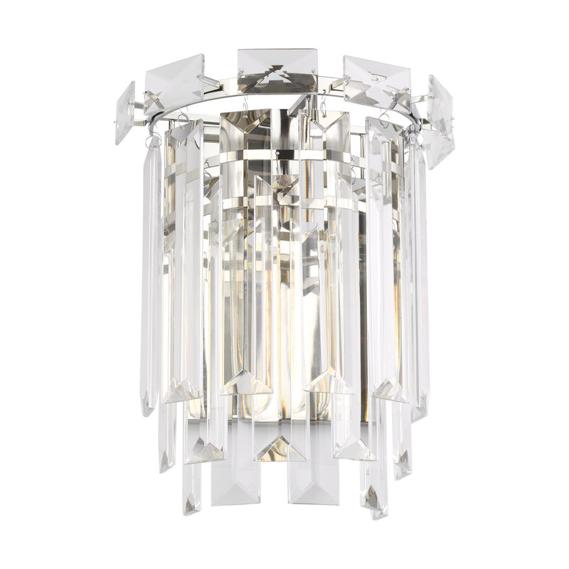 One Light Wall Sconce<br /><span style="color:#4AB0CE;">Entrega: 4-10 dias en USA</span><br /><span style="color:#4AB0CE;font-size:60%;">PREGUNTE POR ENTREGA EN PANAMA</span><br />Collection: Arden<br />Finish: Polished Nickel