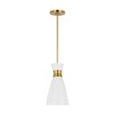 One Light Pendant<br /><span style="color:#4AB0CE;">Entrega: 4-10 dias en USA</span><br /><span style="color:#4AB0CE;font-size:60%;">PREGUNTE POR ENTREGA EN PANAMA</span><br />Collection: Heath<br />Finish: Matte White and Burnished Brass