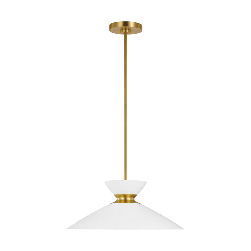 One Light Pendant<br /><span style="color:#4AB0CE;">Entrega: 4-10 dias en USA</span><br /><span style="color:#4AB0CE;font-size:60%;">PREGUNTE POR ENTREGA EN PANAMA</span><br />Collection: Heath<br />Finish: Matte White and Burnished Brass