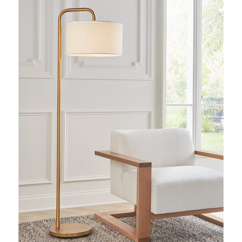 One Light Floor Lamp<br /><span style="color:#4AB0CE;">Entrega: 4-10 dias en USA</span><br /><span style="color:#4AB0CE;font-size:60%;">PREGUNTE POR ENTREGA EN PANAMA</span><br />Collection: Dean<br />Finish: Burnished Brass