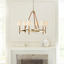Six Light Chandelier<br /><span style="color:#4AB0CE;">Entrega: 4-10 dias en USA</span><br /><span style="color:#4AB0CE;font-size:60%;">PREGUNTE POR ENTREGA EN PANAMA</span><br />Collection: Katie<br />Finish: Time Worn Brass