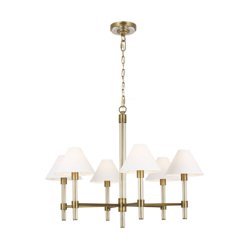 Six Light Chandelier<br /><span style="color:#4AB0CE;">Entrega: 4-10 dias en USA</span><br /><span style="color:#4AB0CE;font-size:60%;">PREGUNTE POR ENTREGA EN PANAMA</span><br />Collection: Robert<br />Finish: Time Worn Brass