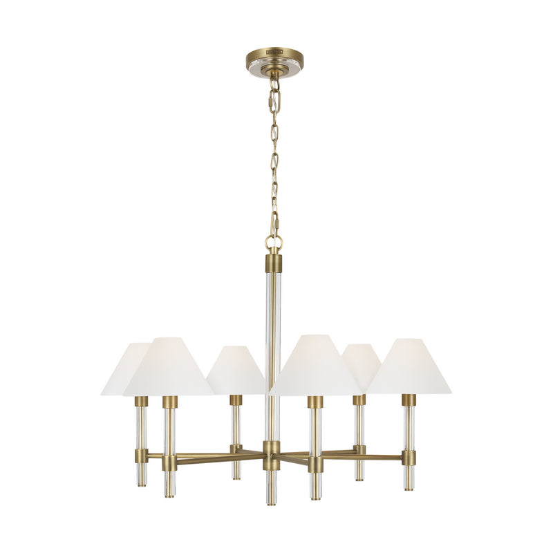 Six Light Chandelier<br /><span style="color:#4AB0CE;">Entrega: 4-10 dias en USA</span><br /><span style="color:#4AB0CE;font-size:60%;">PREGUNTE POR ENTREGA EN PANAMA</span><br />Collection: Robert<br />Finish: Time Worn Brass