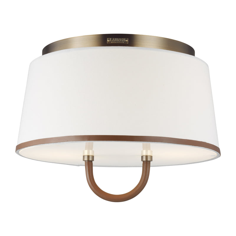 Two Light Flush Mount<br /><span style="color:#4AB0CE;">Entrega: 4-10 dias en USA</span><br /><span style="color:#4AB0CE;font-size:60%;">PREGUNTE POR ENTREGA EN PANAMA</span><br />Collection: Katie<br />Finish: Time Worn Brass