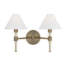 Two Light Vanity<br /><span style="color:#4AB0CE;">Entrega: 4-10 dias en USA</span><br /><span style="color:#4AB0CE;font-size:60%;">PREGUNTE POR ENTREGA EN PANAMA</span><br />Collection: Robert<br />Finish: Time Worn Brass