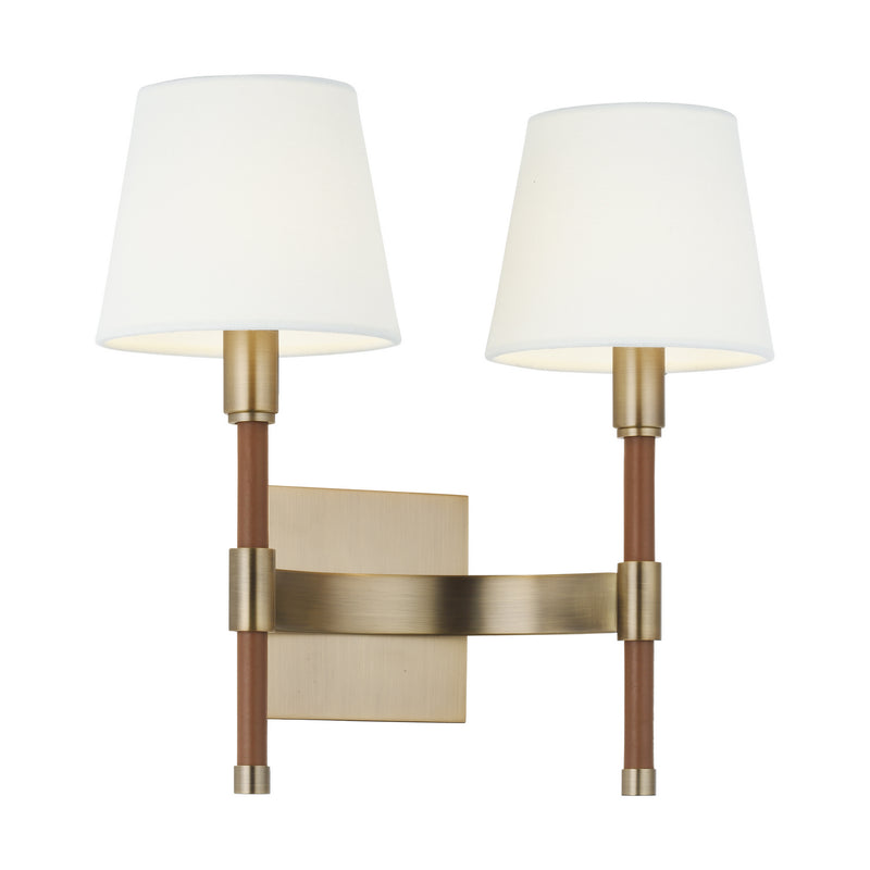 Two Light Wall Sconce<br /><span style="color:#4AB0CE;">Entrega: 2-3 semanas en USA</span><br /><span style="color:#4AB0CE;font-size:60%;">PREGUNTE POR ENTREGA EN PANAMA</span><br />Collection: Katie<br />Finish: Time Worn Brass