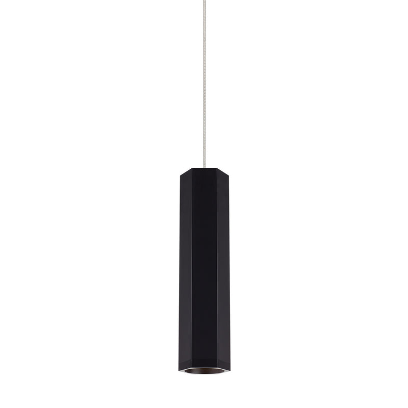 Visual Comfort Modern - 700FJBLKSBS - One Light Pendant - Blok - Matte Black/Satin Nickel