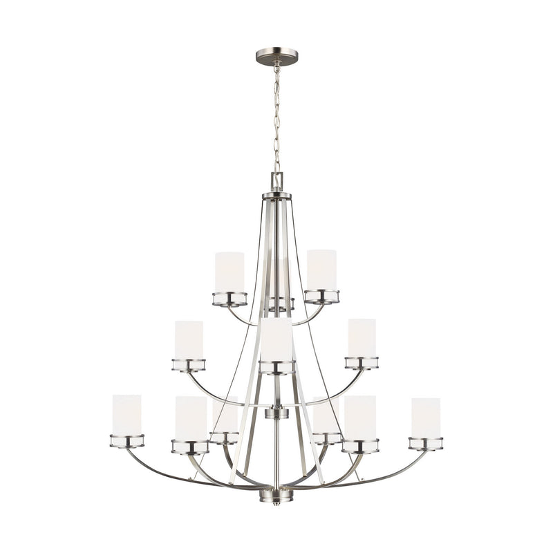 Generation Lighting - 3121612-962 - 12 Light Chandelier - Robie - Brushed Nickel