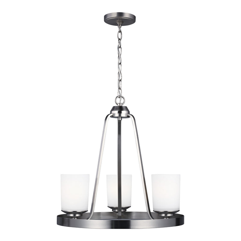 Generation Lighting - 3130703-962 - Three Light Chandelier - Kemal - Brushed Nickel