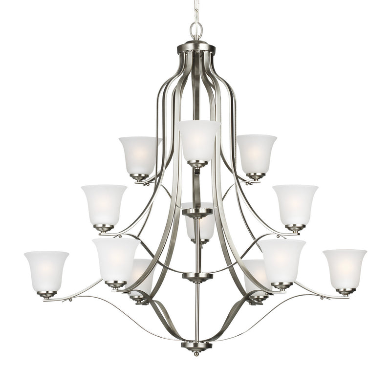 Generation Lighting - 3139012-962 - 12 Light Chandelier - Emmons - Brushed Nickel