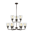 Nine Light Chandelier<br /><span style="color:#4AB0CE;">Entrega: 4-10 dias en USA</span><br /><span style="color:#4AB0CE;font-size:60%;">PREGUNTE POR ENTREGA EN PANAMA</span><br />Collection: Belton<br />Finish: Bronze