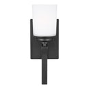 One Light Wall / Bath Sconce<br /><span style="color:#4AB0CE;">Entrega: 4-10 dias en USA</span><br /><span style="color:#4AB0CE;font-size:60%;">PREGUNTE POR ENTREGA EN PANAMA</span><br />Collection: Kemal<br />Finish: Midnight Black