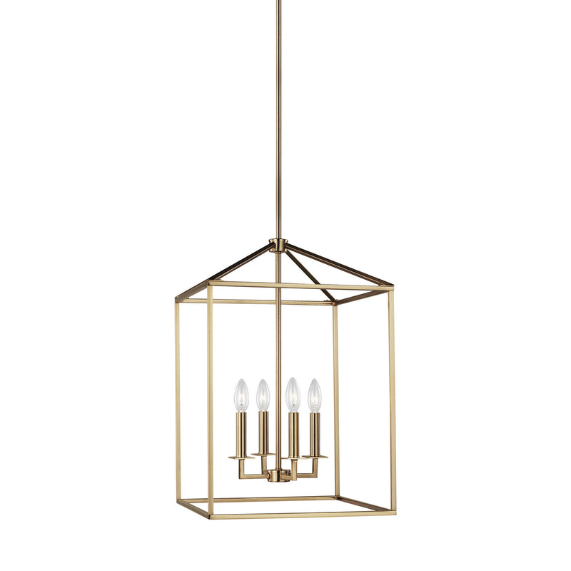 Generation Lighting - 5115004-848 - Four Light Hall / Foyer Pendant - Perryton - Satin Brass
