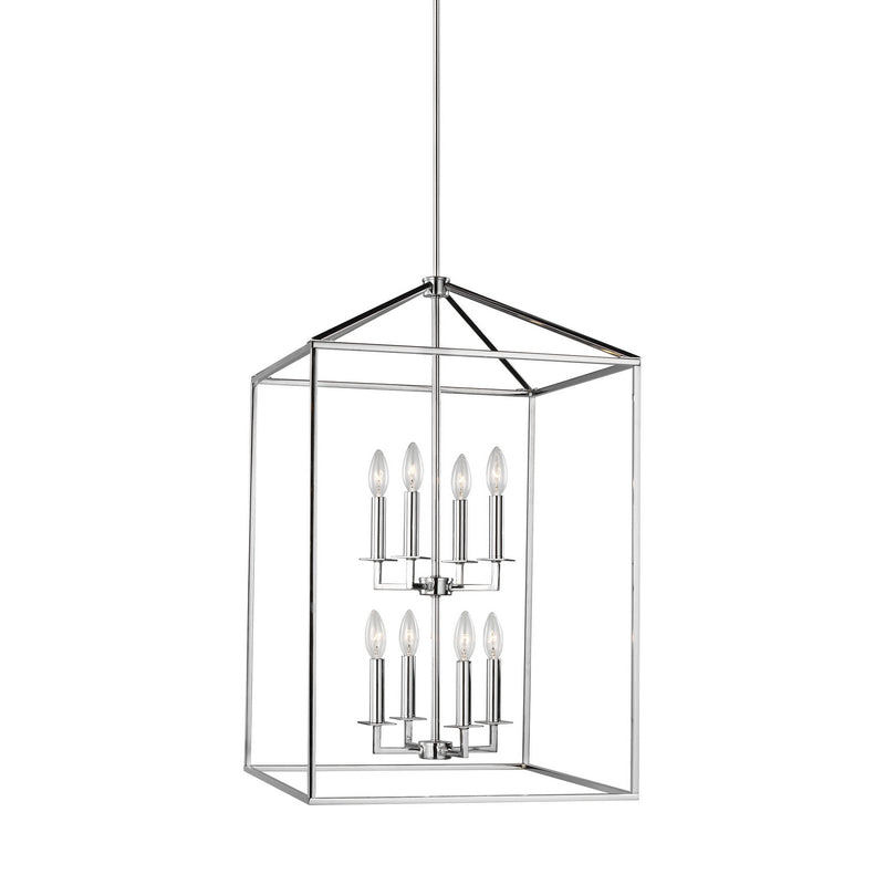 Generation Lighting - 5115008-05 - Eight Light Hall / Foyer Pendant - Perryton - Chrome
