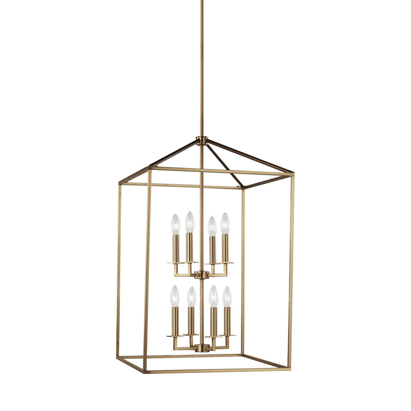 Generation Lighting. - 5115008EN-848 - Eight Light Hall / Foyer - Perryton - Satin Brass