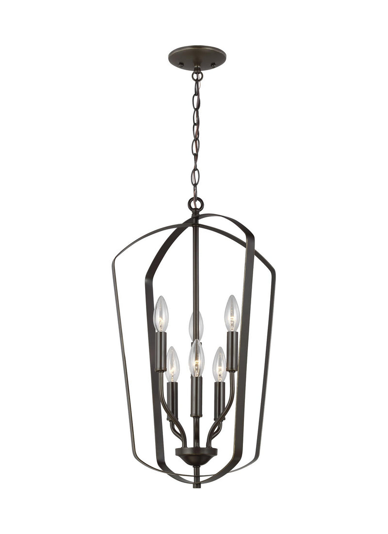 Generation Lighting. - 5134906-710 - Six Light Hall / Foyer Pendant - Romee - Bronze