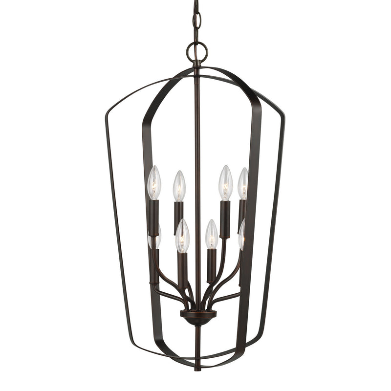 Generation Lighting - 5134908-710 - Eight Light Hall / Foyer Pendant - Romee - Bronze