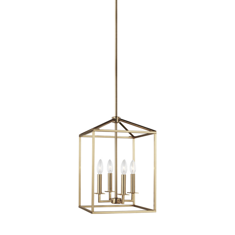 Generation Lighting. - 5215004-848 - Four Light Hall / Foyer Pendant - Perryton - Satin Brass