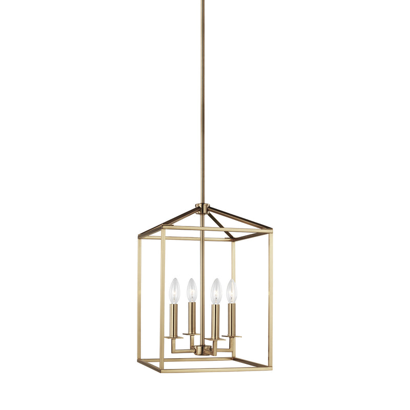 Generation Lighting - 5215004-848 - Four Light Hall / Foyer Pendant - Perryton - Satin Brass