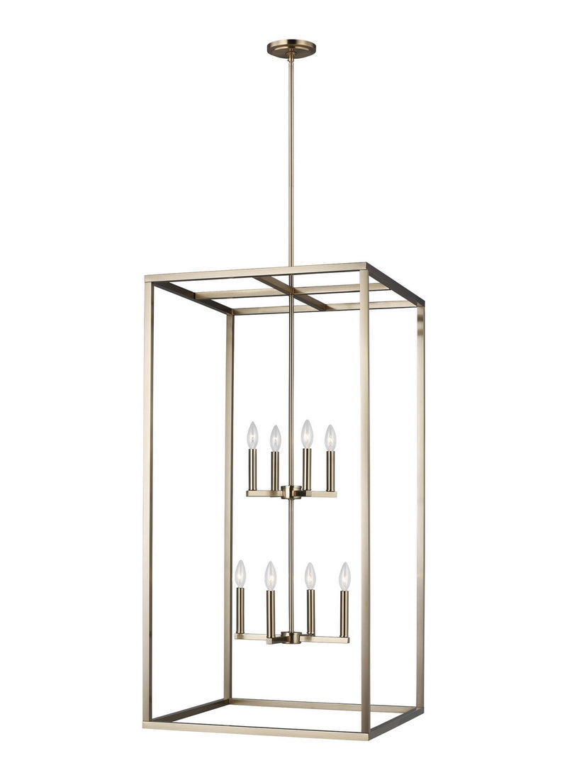 Generation Lighting - 5234508-848 - Eight Light Hall / Foyer Pendant - Moffet Street - Satin Brass